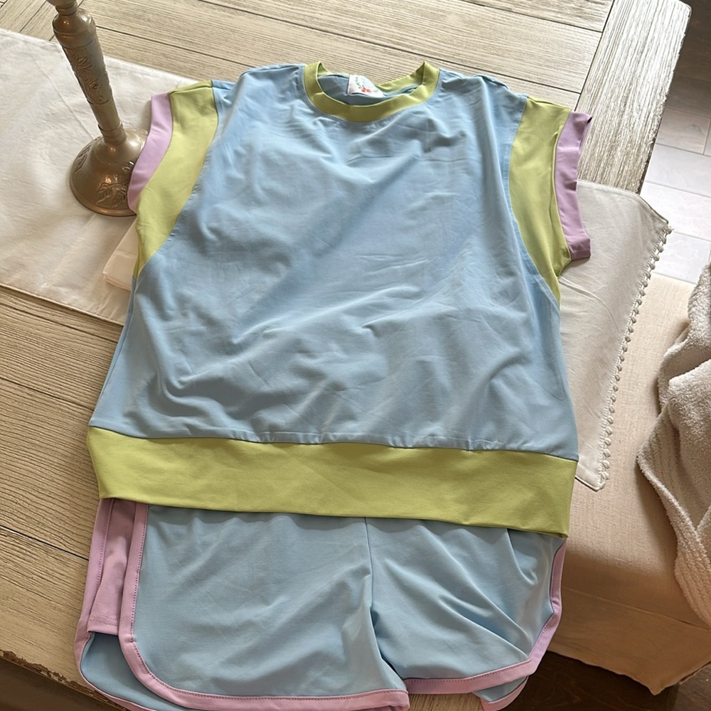 *NIB Blue Colorblock Lounge Set